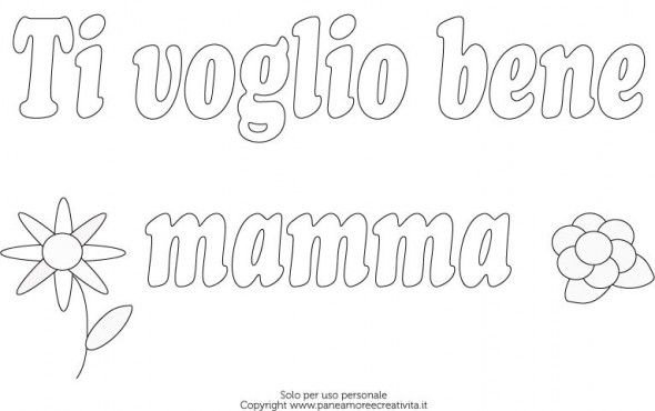 Biglietto Per Festa Della Mamma Da Colorare Ti Voglio Bene Mamma Pane Amore E Creativita