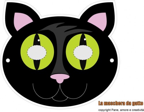 Halloween: la maschera da gatto da stampare · Pane, Amore e Creatività