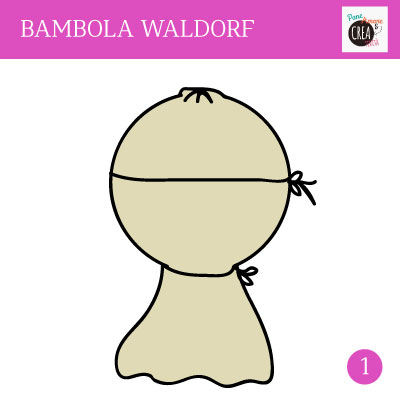 legatura testa - come fare una bambola waldorf