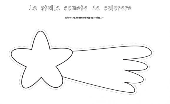 Stella Cometa Di Natale Disegno.Calendario Avvento Giorno 16 La Stella Da Colorare Pane Amore E Creativita