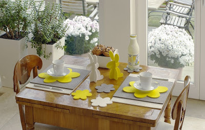Decorazioni per la tavola di Pasqua in feltro