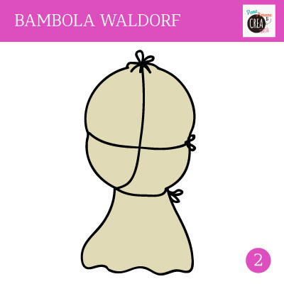 legatura testa bambola waldorf per guance