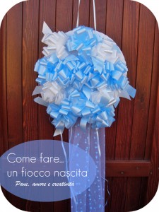 Come fare un fiocco nascita con tulle e nastri