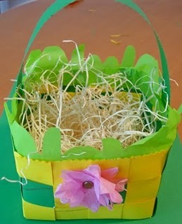 Lavoretti di Pasqua: un cestino di cartoncino