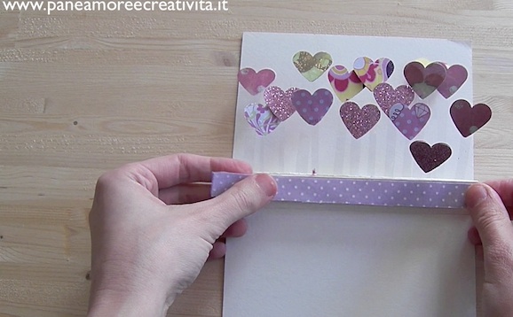 washi tape card cuori
