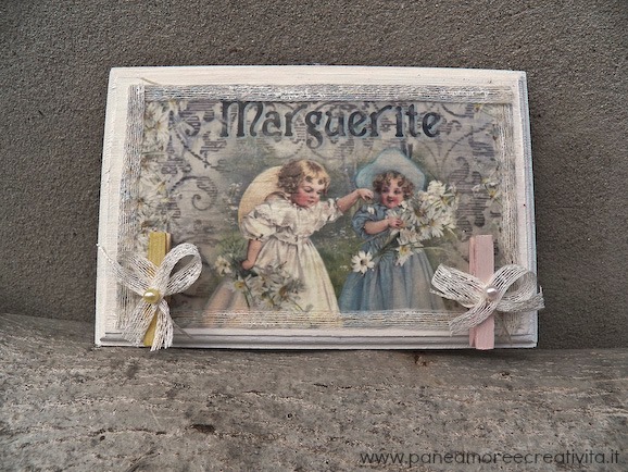 Come fare un mini quadro shabby chic porta card