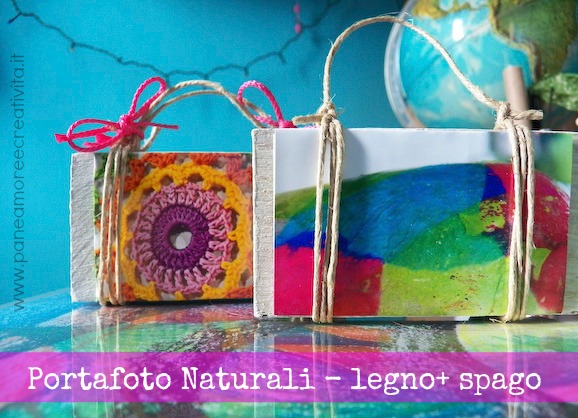 Creo con poco: i porta foto in legno e spago