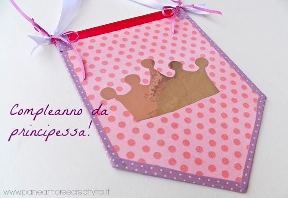 Compleanno da principessa fai da te: lo stendardo con la corona