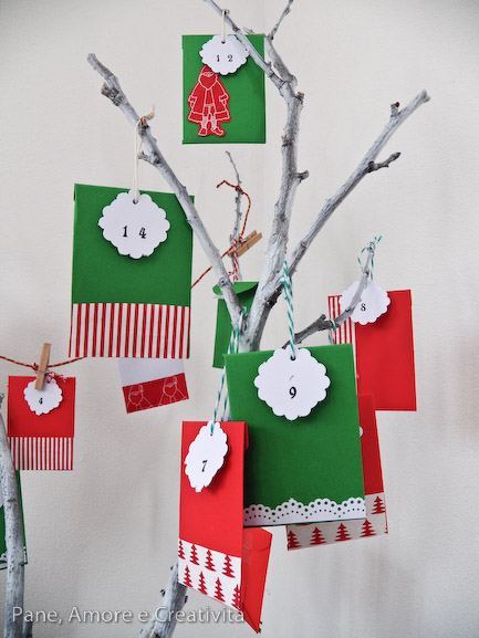 calendario dell'avvento con le buste creative