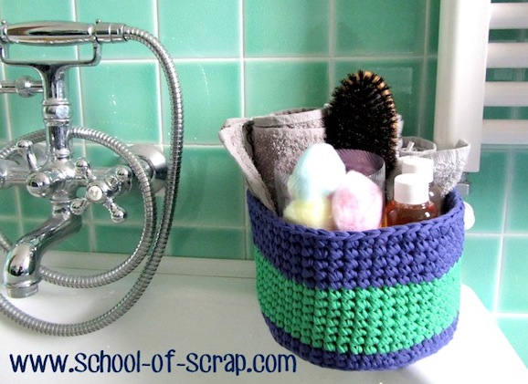 Come fare un cestino per il bagno ad uncinetto