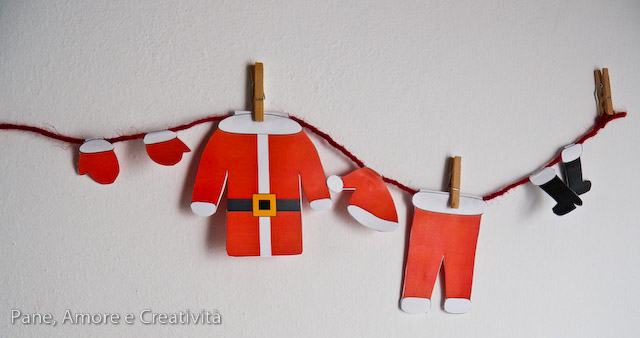 I vestiti di Babbo Natale da stampare e ritagliare