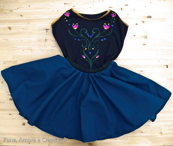 gonna a ruota per costume anna frozen