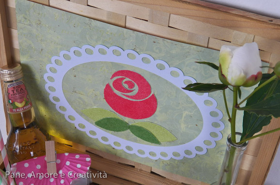 rosa stencil con sabbiarelli