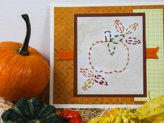 Progetti d’autunno: la zucca da ricamare sulla carta