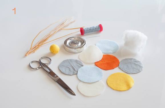 materiali - fiori di feltro