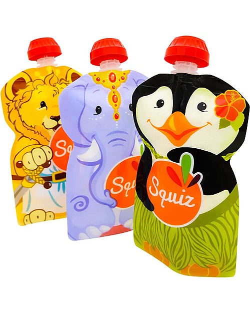 squiz-eco-dispenser-pappa-reutilizzabile-elefante-leone-e-pinguino-pacco-da-3-130-ml-sacchetto-cibo_11625