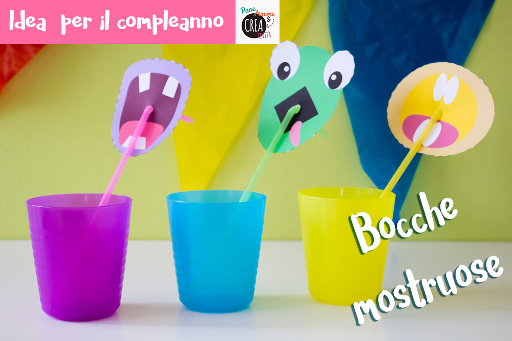 Idee per il compleanno dei bambini: le cannucce con le bocche!