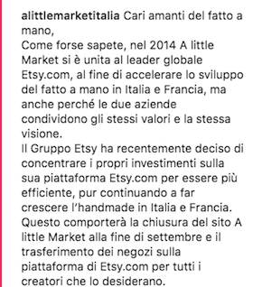 A Little Market chiude e lascia il posto a Etsy