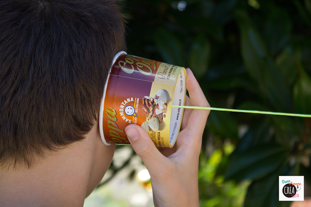 Riciclo le coppette del gelato: facciamo il telefono senza fili