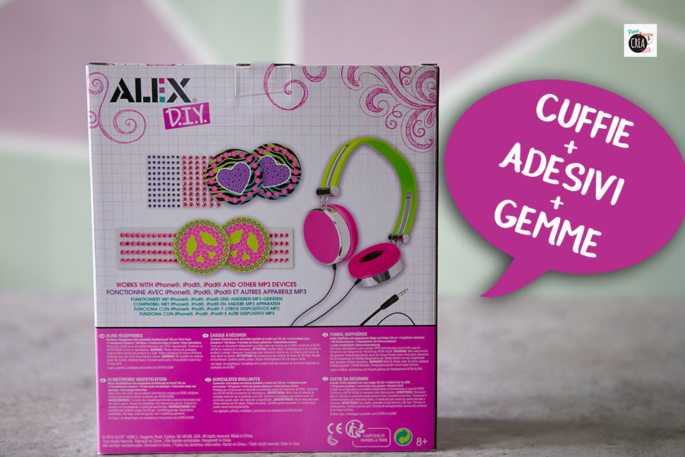 Retro della scatola del gioco Cuffie da decorare
