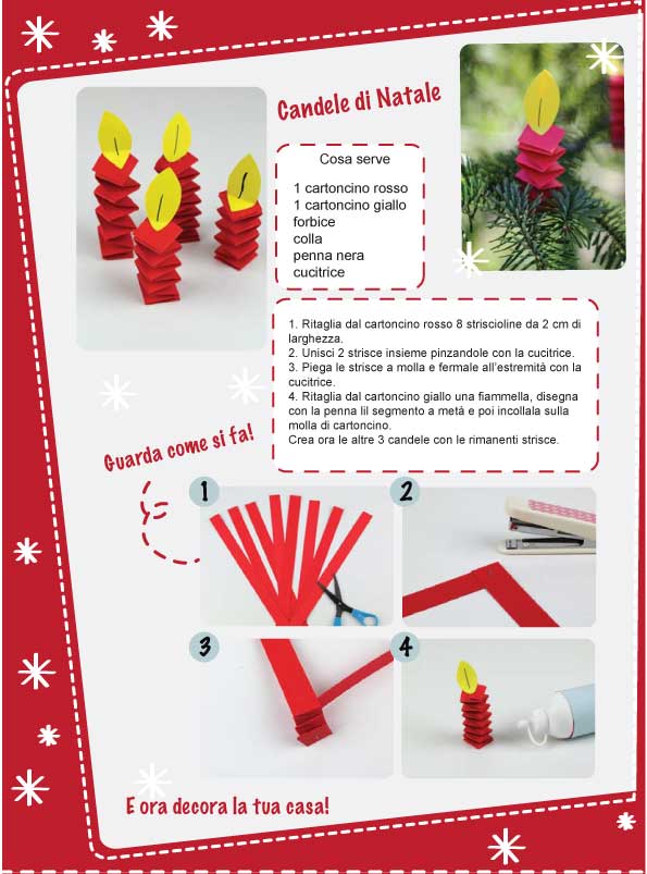 Lavoretti Avvento - candele di cartoncino